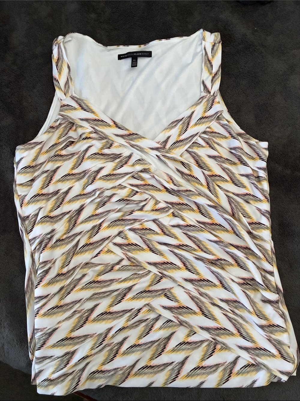 White House Black Market White Multicolor Printed Sleeveless Camisole
